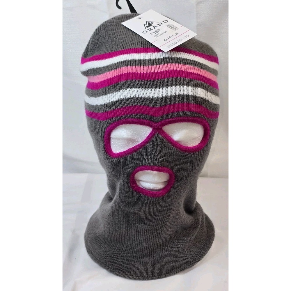 Grand Sierra YOUTH Girls 8-16 Winter Balaclava Face Pink Ski Mask Hood‎  NEW